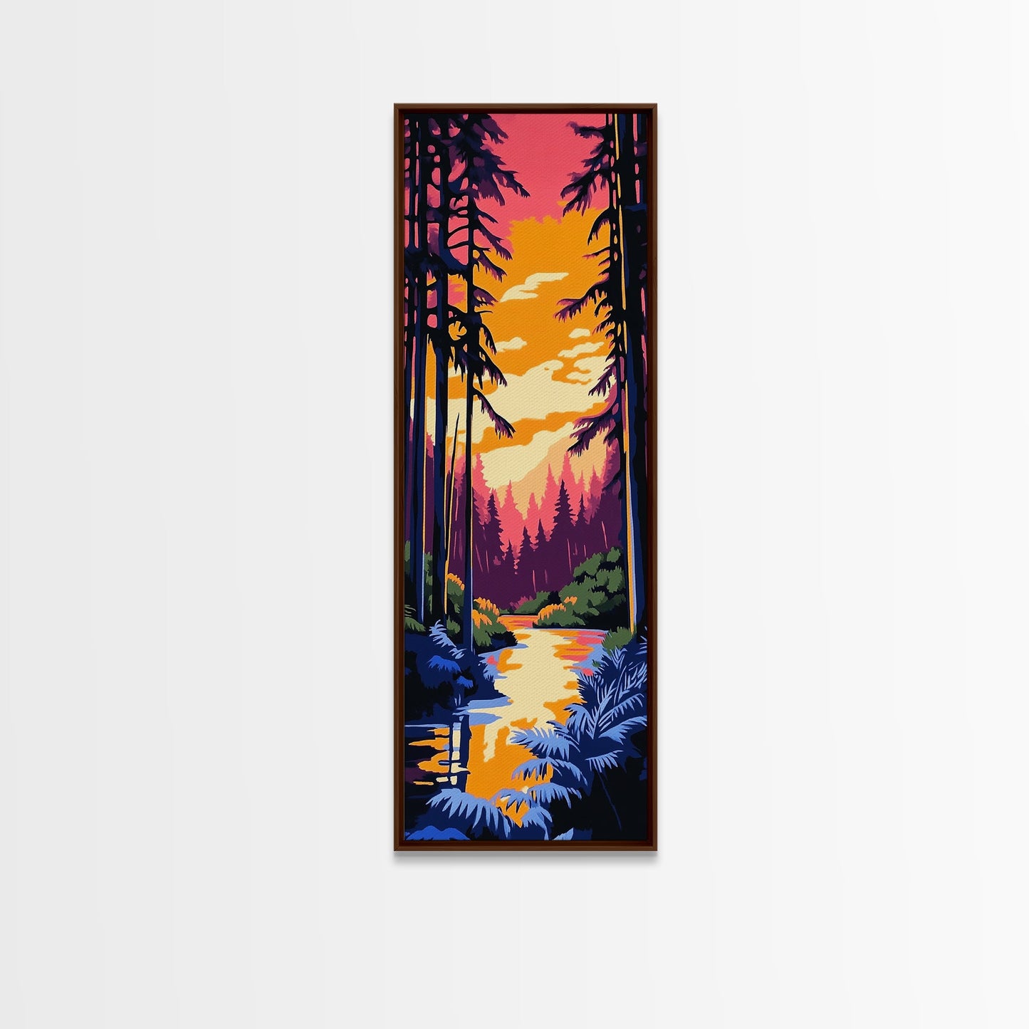 Forest Sunset, Tranquil Nature Art, Woodland Canvas Print, Boho Wall Decor, Autumn Home Art, Living Room Wall Art, Cozy Decor