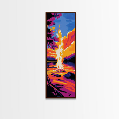 Campfire Glow, Warm Autumn Art, Cozy Home Decor, Rustic Canvas Print, Cabin Wall Art, Living Room Art, Fall Aesthetic