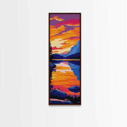 River Valley, Golden Light, Framed Canvas Print, Rustic Home Decor, Nature Wall Art, Vibrant Landscape, Autumn Serenity