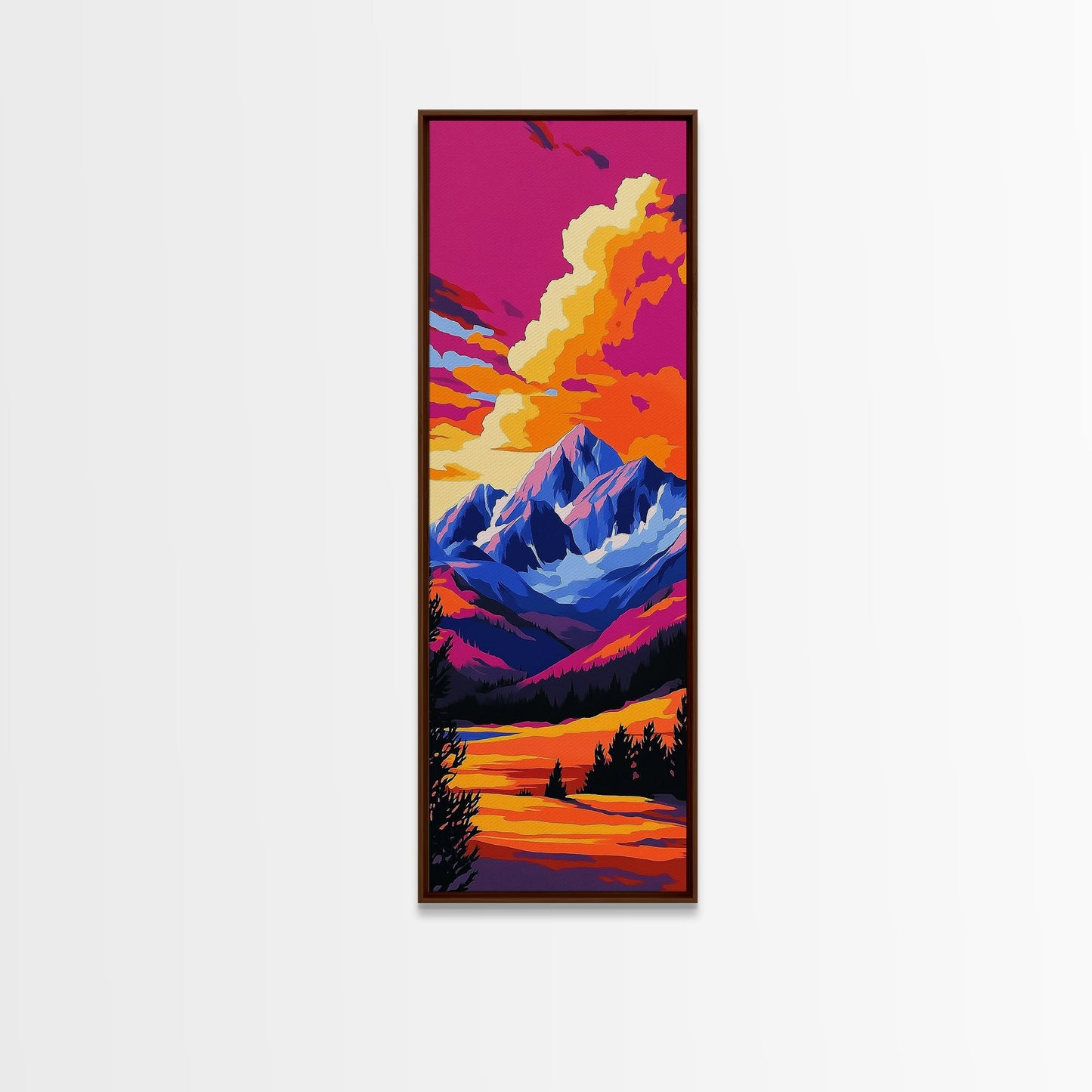 Majestic Peaks, Vibrant Mountain Landscape, Nature-Inspired Home Decor, Office Canvas Print, Wilderness Aesthetic, Gift Idea