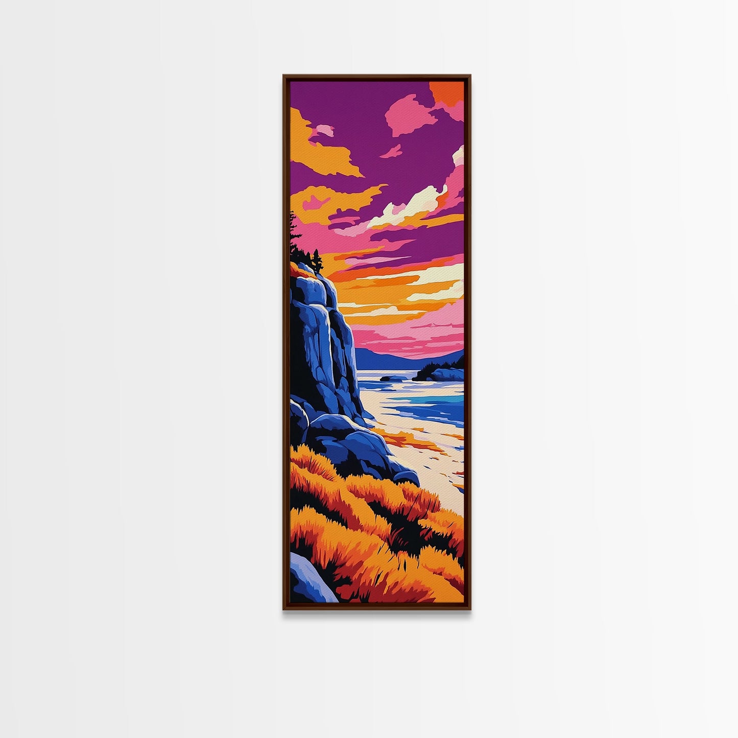 Ocean View, Sunset Sky, Coastal Art, Canvas Print, Living Room Wall Art, Nautical Art, Fall Colors, Bold Home Decor, Gift Idea