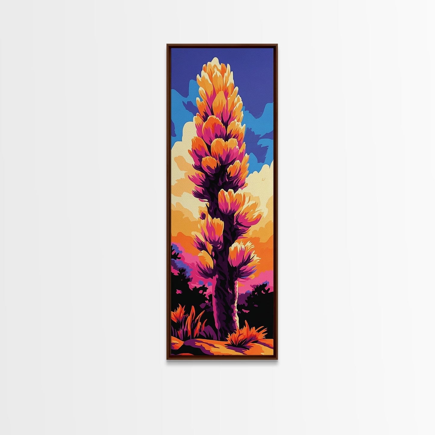 Cactus Bloom, Desert Sunset, Vibrant Nature, Botanical Art, Canvas Print, Boho Wall Art, Bedroom Decor, Living Room Artwork, Gift