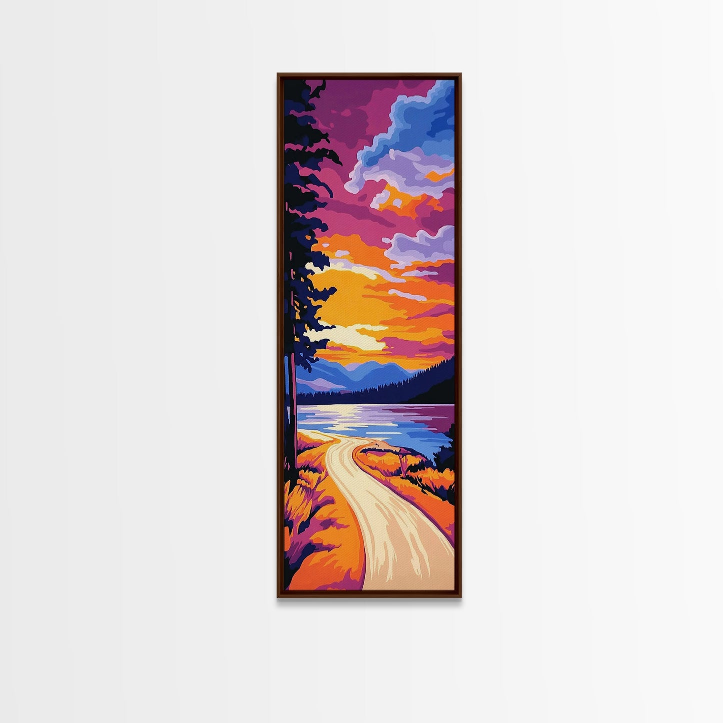 Autumn Lake, Fall Foliage Reflection, Cozy Cabin Decor, Seasonal Nature Artwork, Framed Canvas Print, Warm Tones, Woodland Scene