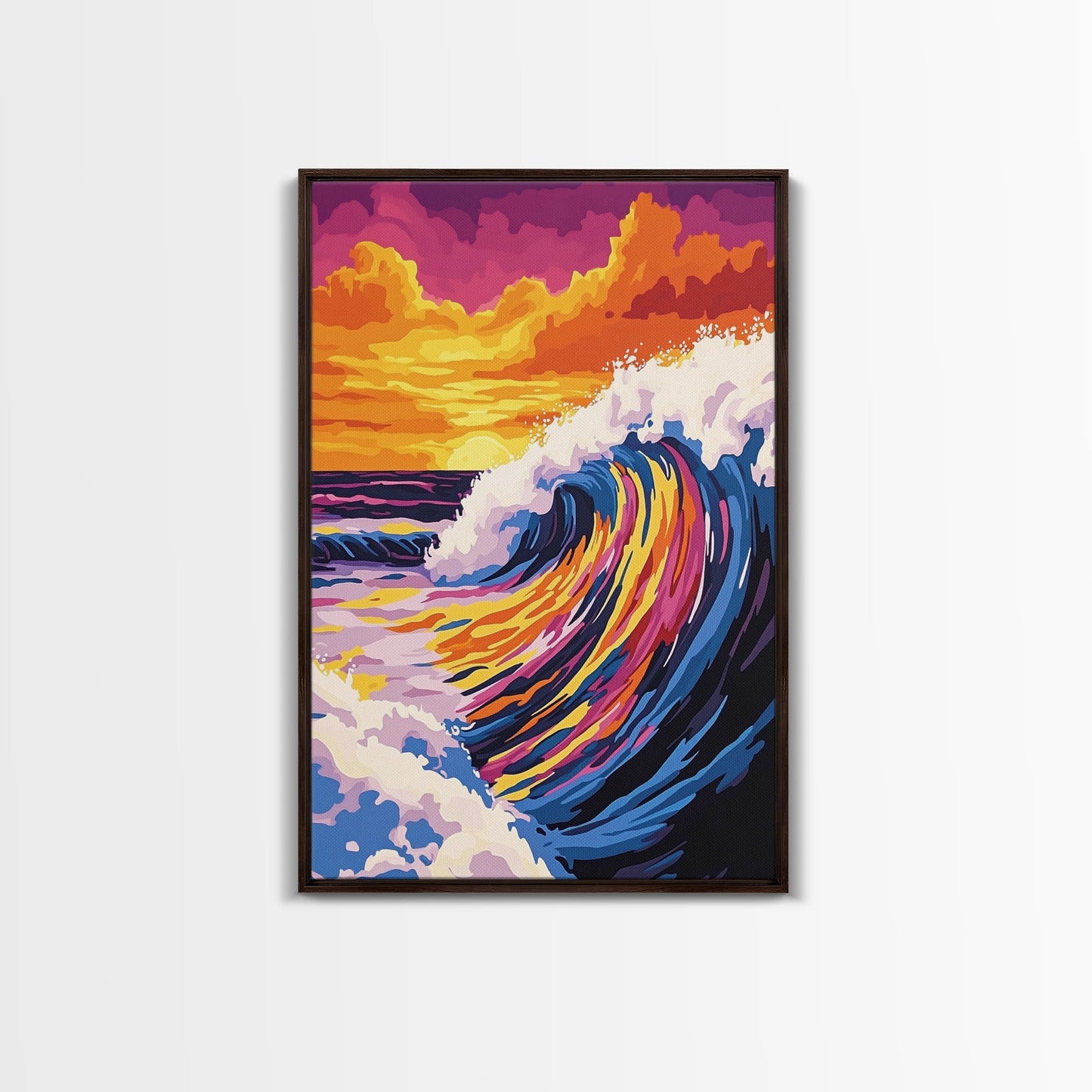 Ocean Wave, Surf Art, Coastal Canvas, Vibrant Seascape, Beach House Decor, Large Canvas Print, Modern Beach Wall Art