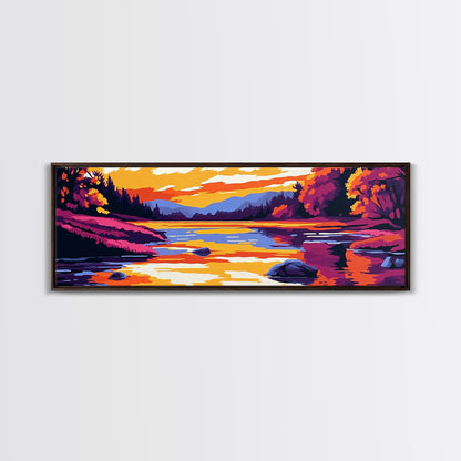 Cliffside Sunset, Dramatic Coast, Serene Waters, Canvas Print, Nature Wall Art, Vibrant Landscape, Boho Decor, Relaxing Atmosphere