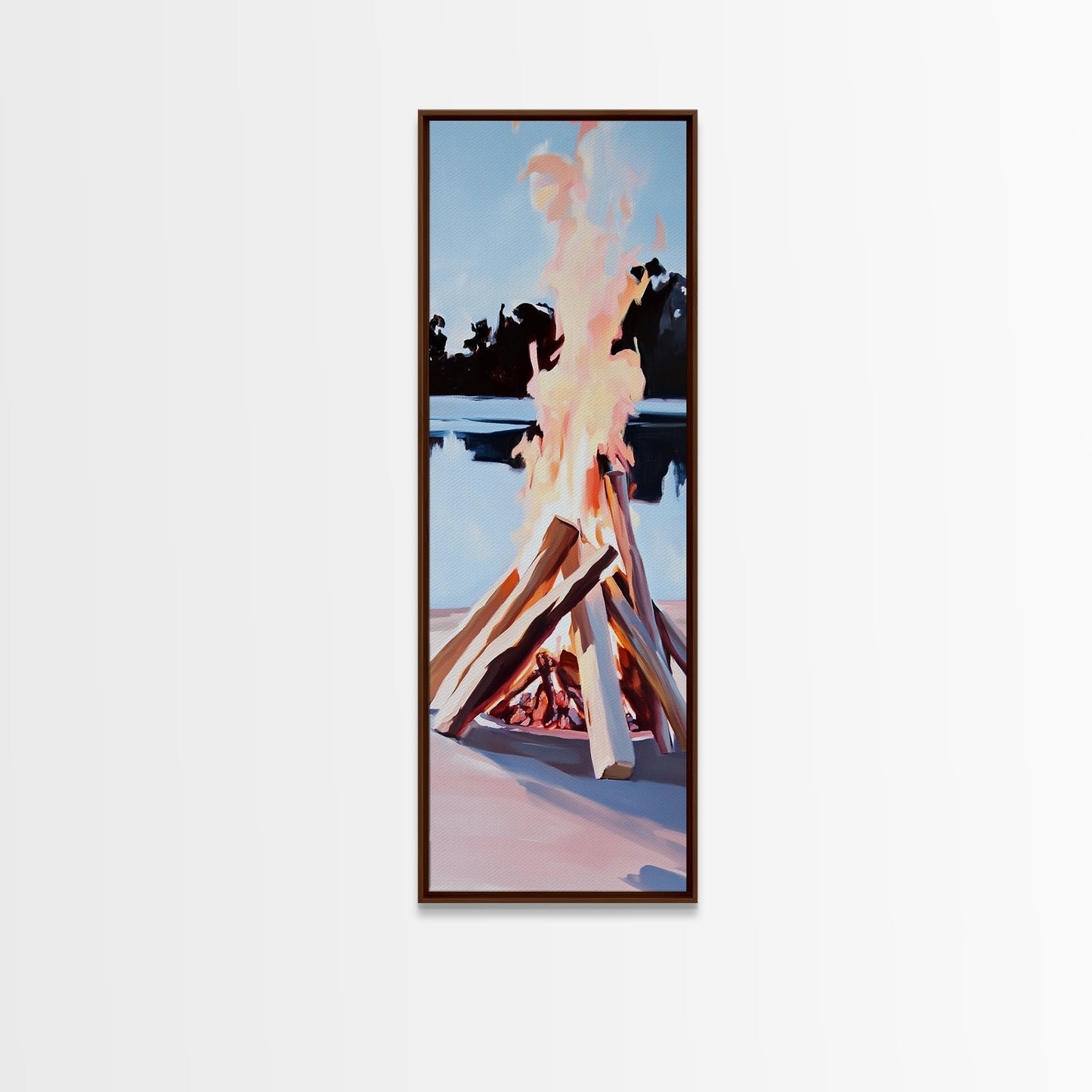 Campfire Glow, Rustic Art, Cozy Bonfire, Outdoor Adventure, Canvas Print, Fall Wall Art, Cabin Decor, Nature-Inspired, Warm Tones