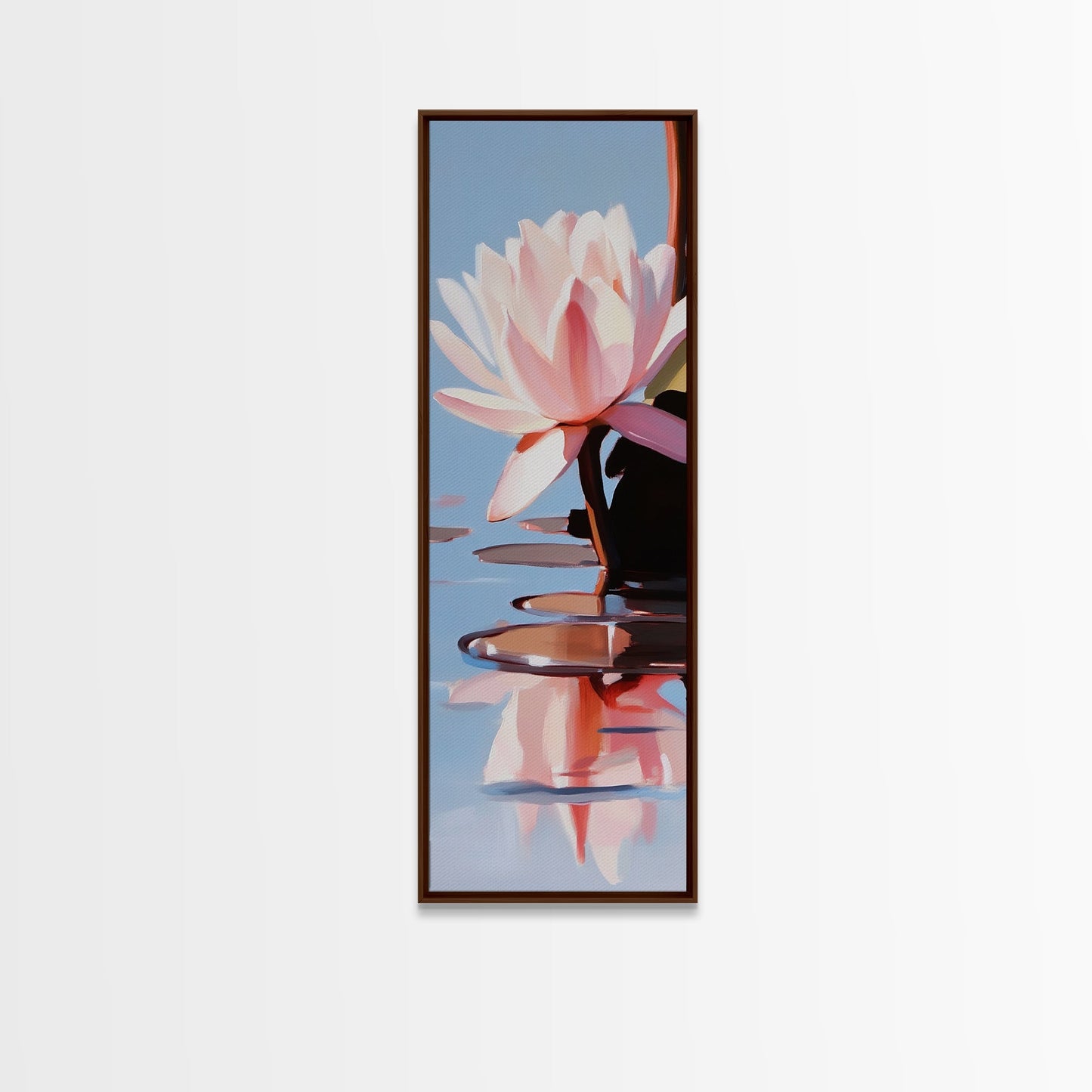 Water Lily, Floral Art, Botanical, Nature Wall Art, Zen Spa Decor, Minimalist Flower Painting, Bedroom Art, Canvas Print