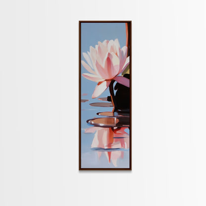 Water Lily, Floral Art, Botanical, Nature Wall Art, Zen Spa Decor, Minimalist Flower Painting, Bedroom Art, Canvas Print