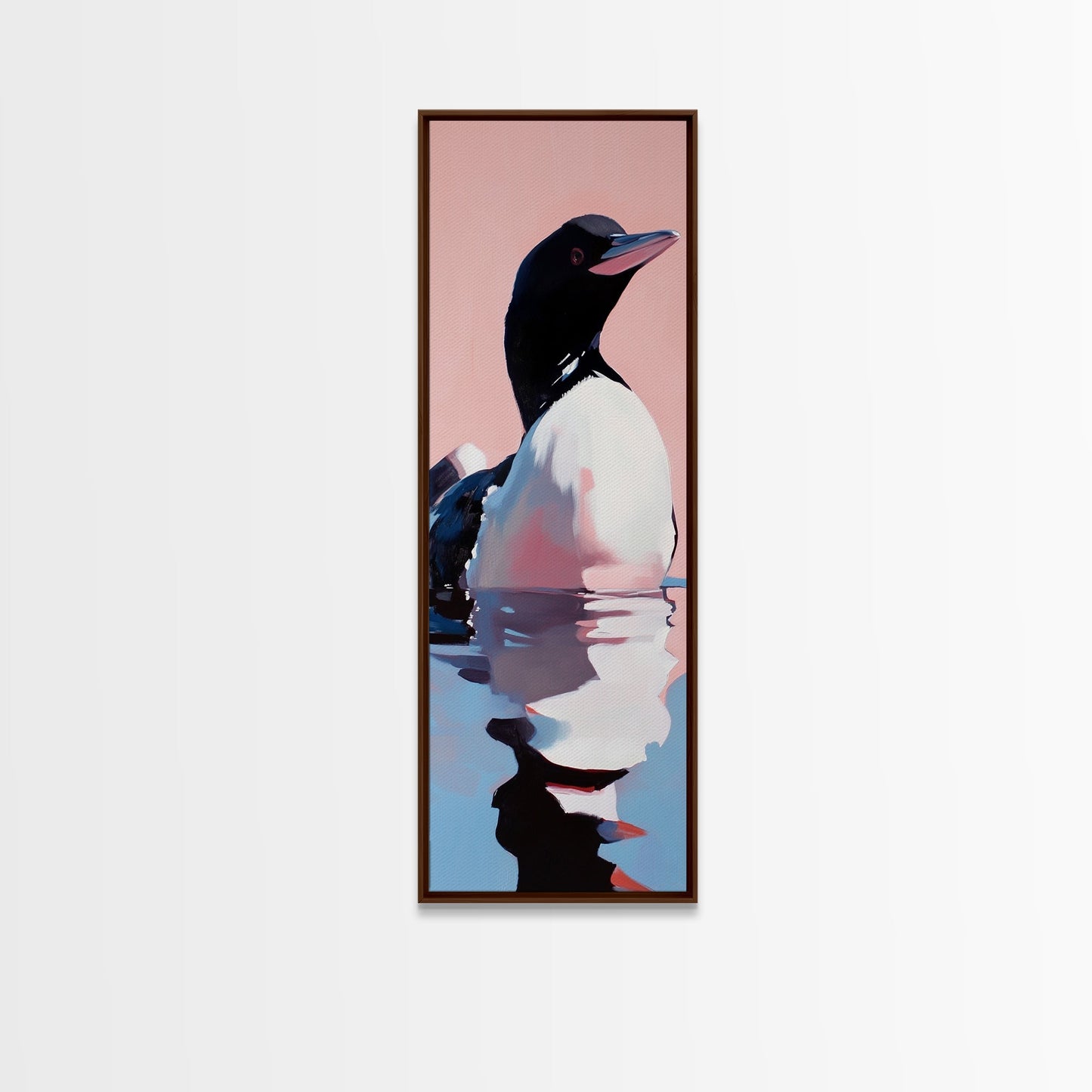 Loon, Water Bird, Wildlife, Nature Wall Art, Cabin Decor, Lake House Art, Animal Portrait, Minimalist Painting, Canvas Print