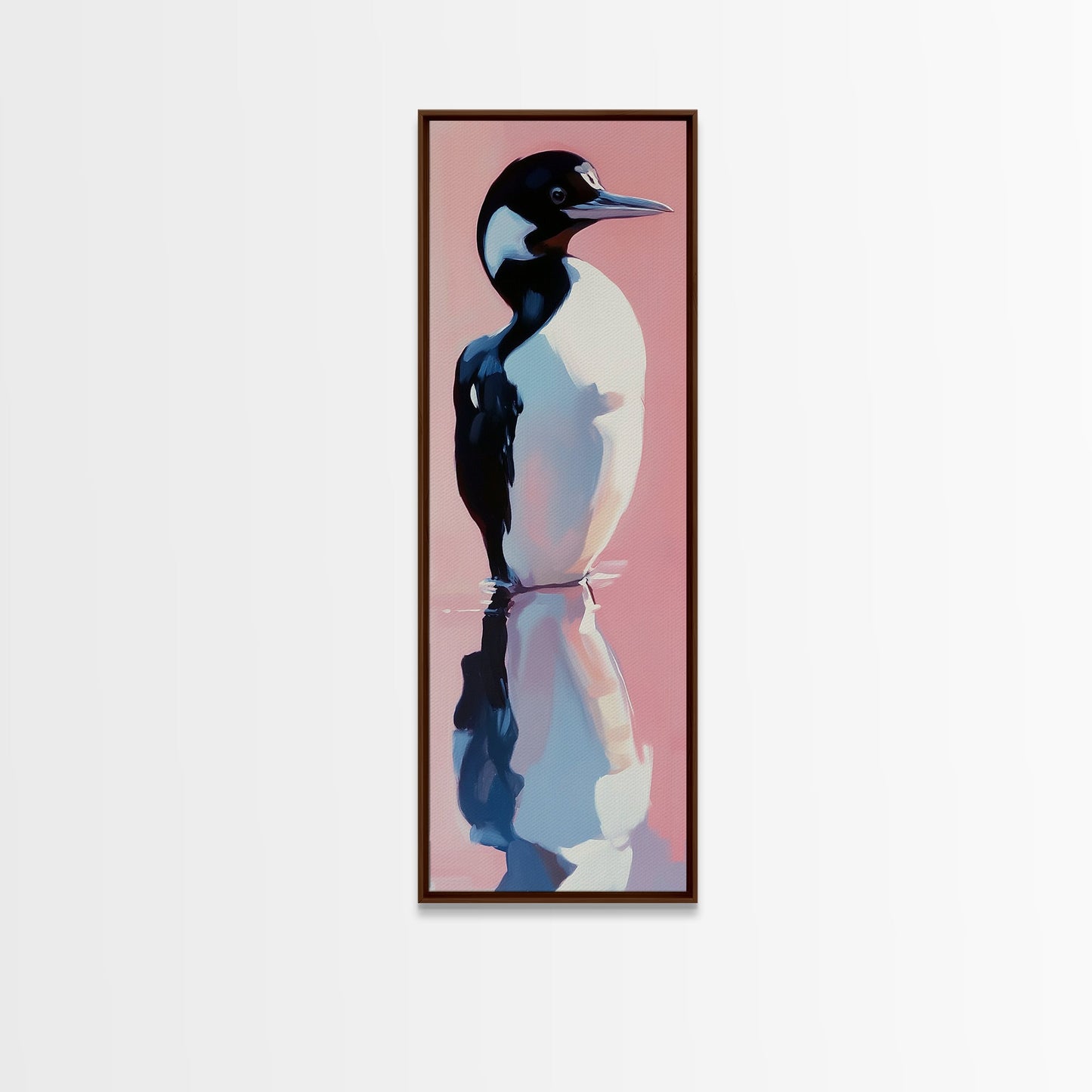 Loon, Reflections, Wildlife, Bird Art, Lake House Decor, Tranquil Wall Art, Waterfowl Painting, Framed Canvas Print