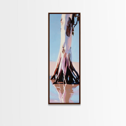 Tree trunk Coastal Home Decor, Blue Sky Painting, Seaside Aesthetic, Living Room Art, Canvas Print, Housewarming Gift