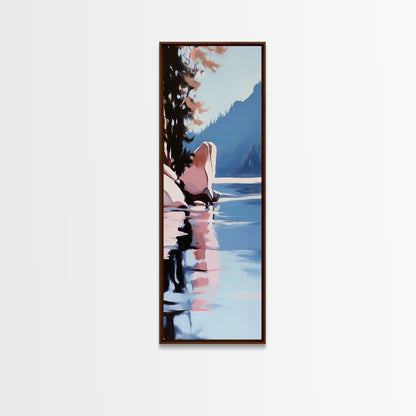 Reflective Landscape, Framed Canvas Print, Surreal Wall Art, Contemporary Home Decor, Living Room Wall Art, Minimalist Coastal Vibes