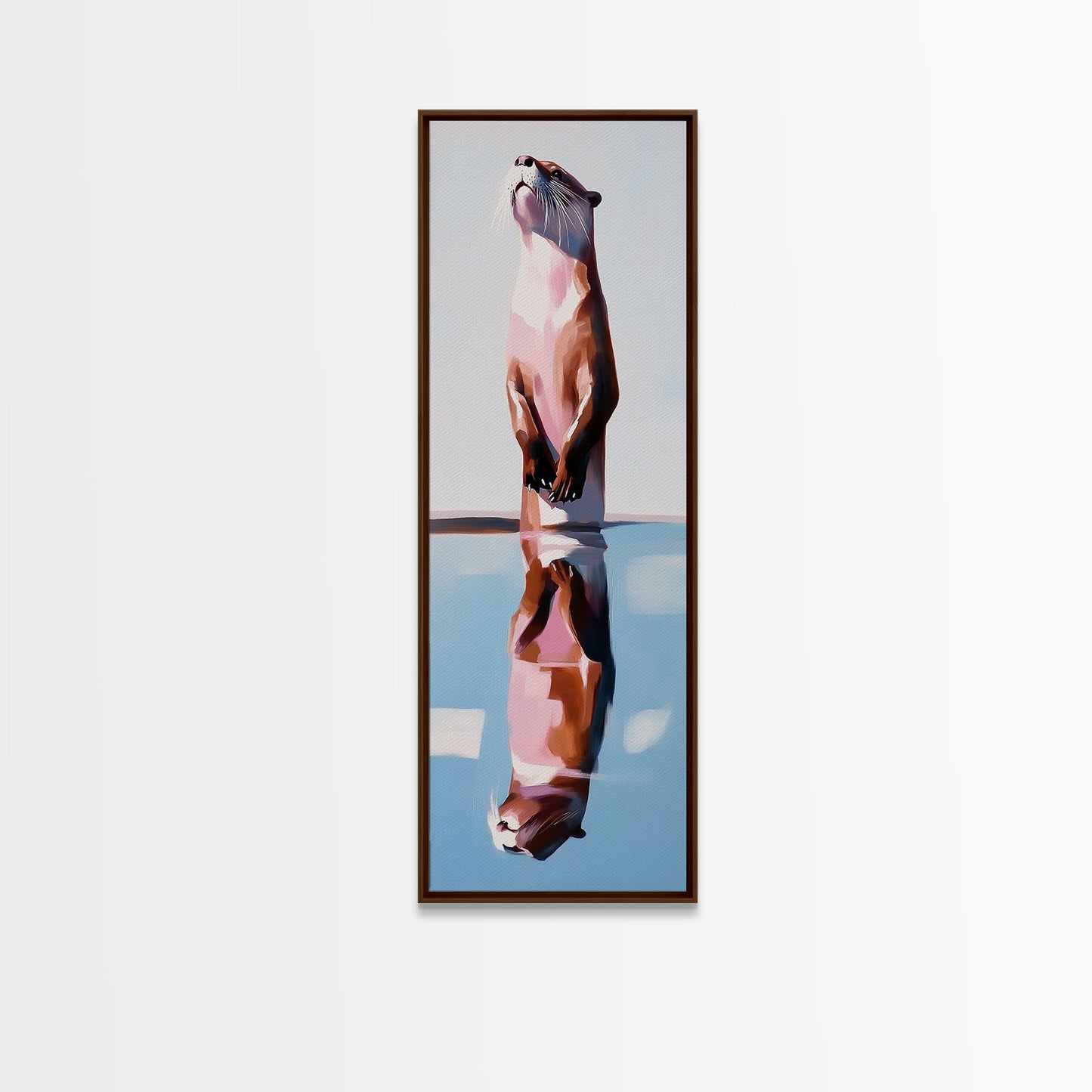 Otter Reflection, Wildlife Art, Nature Photography, Cute Animal, Minimalist Art, Boho Style, Unique Gift, Canvas Print