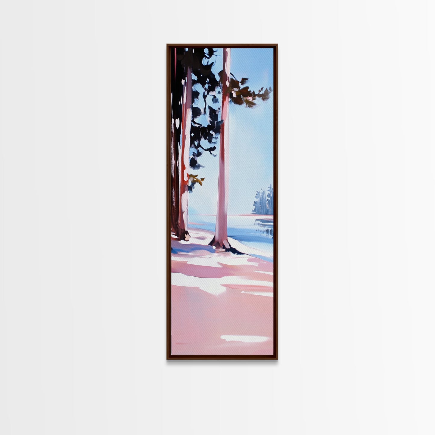 Pine Trees, Tranquil Forest, Nature Wall Art, Minimalist Tree Painting, Modern Landscape, Calm Home Decor, Framed Canvas Print