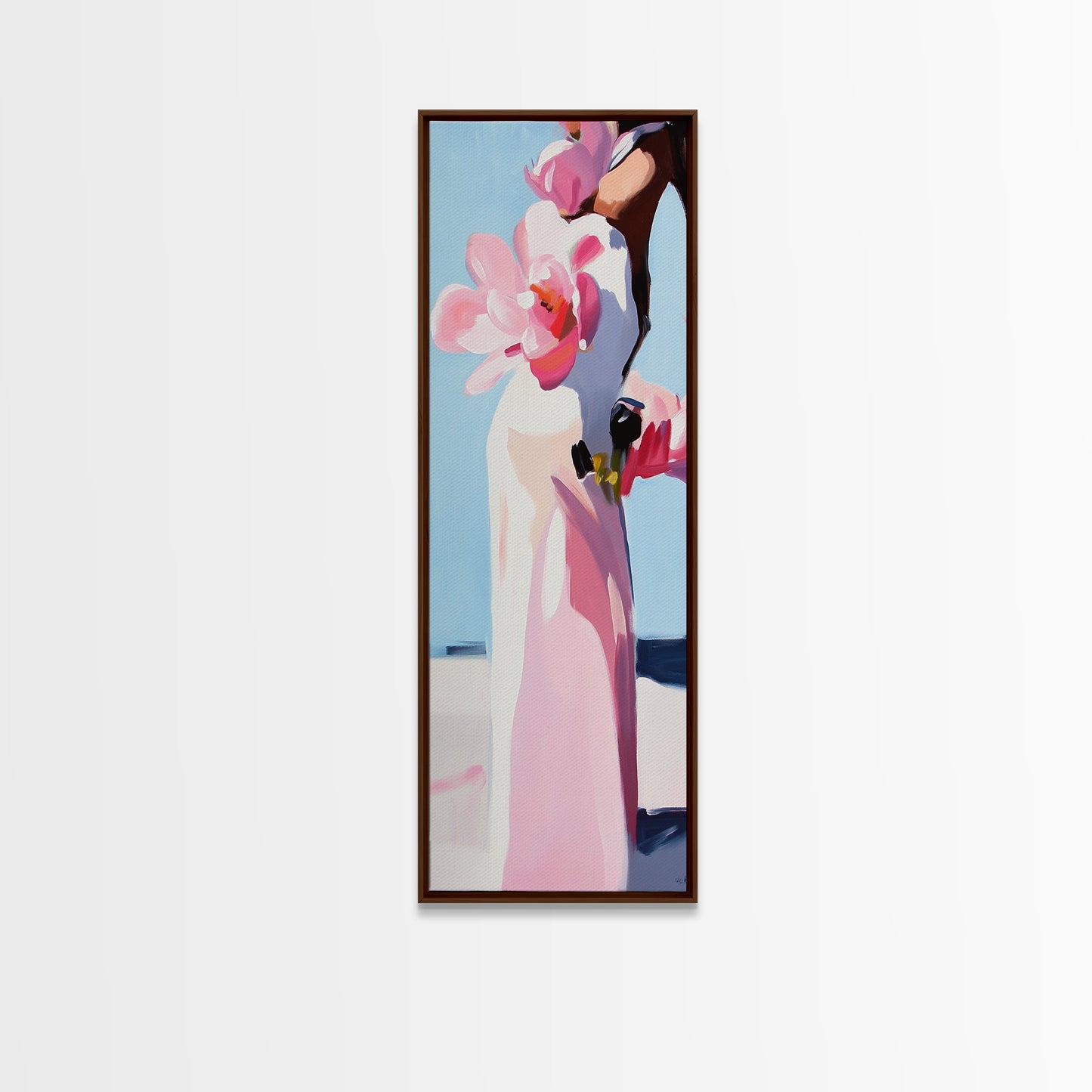 Floral Vase, Pink Magnolia, Modern Impressionist, Canvas Print, Botanical Wall Art, Elegant Decor, Bedroom Art, Feminine Aesthetic