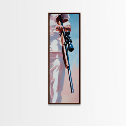 Sniper, Tactical Art, Framed Canvas Print, Military Inspired Decor, Dark Aesthetic, Action Movie Art, Office or Man Cave Wall Art