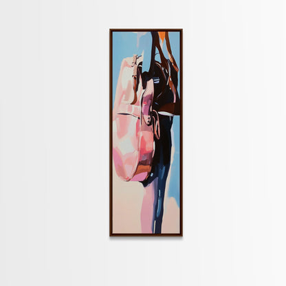 Travel in Style, Chic Handbag Painting, Modern Fashion Decor, Soft Pastel Aesthetic, Minimalist Wall Art, Elegant Home, Canvas Print