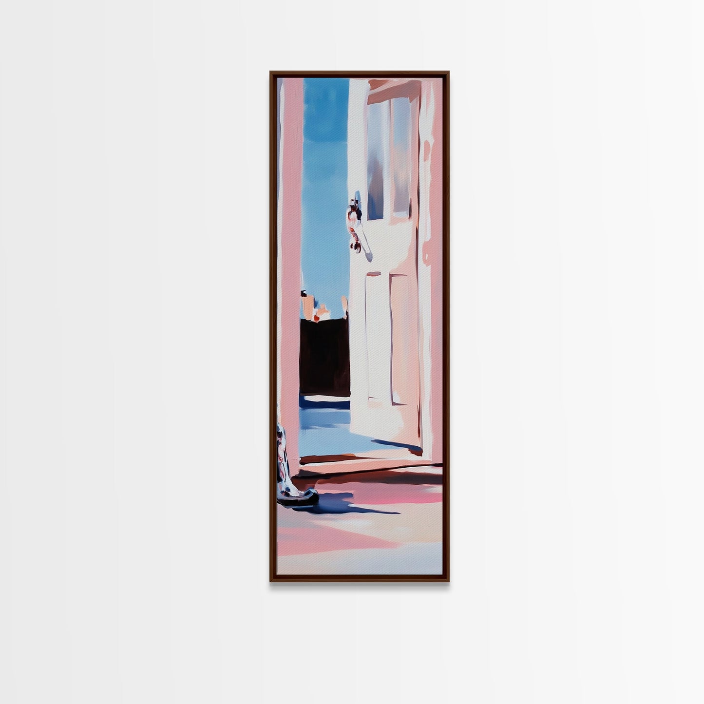 Open Door Light, Dreamy Interior, Soft Tones, Warm Aesthetic, Framed Canvas Print, Entryway Art, Minimalist Wall Art, Cozy Home Decor