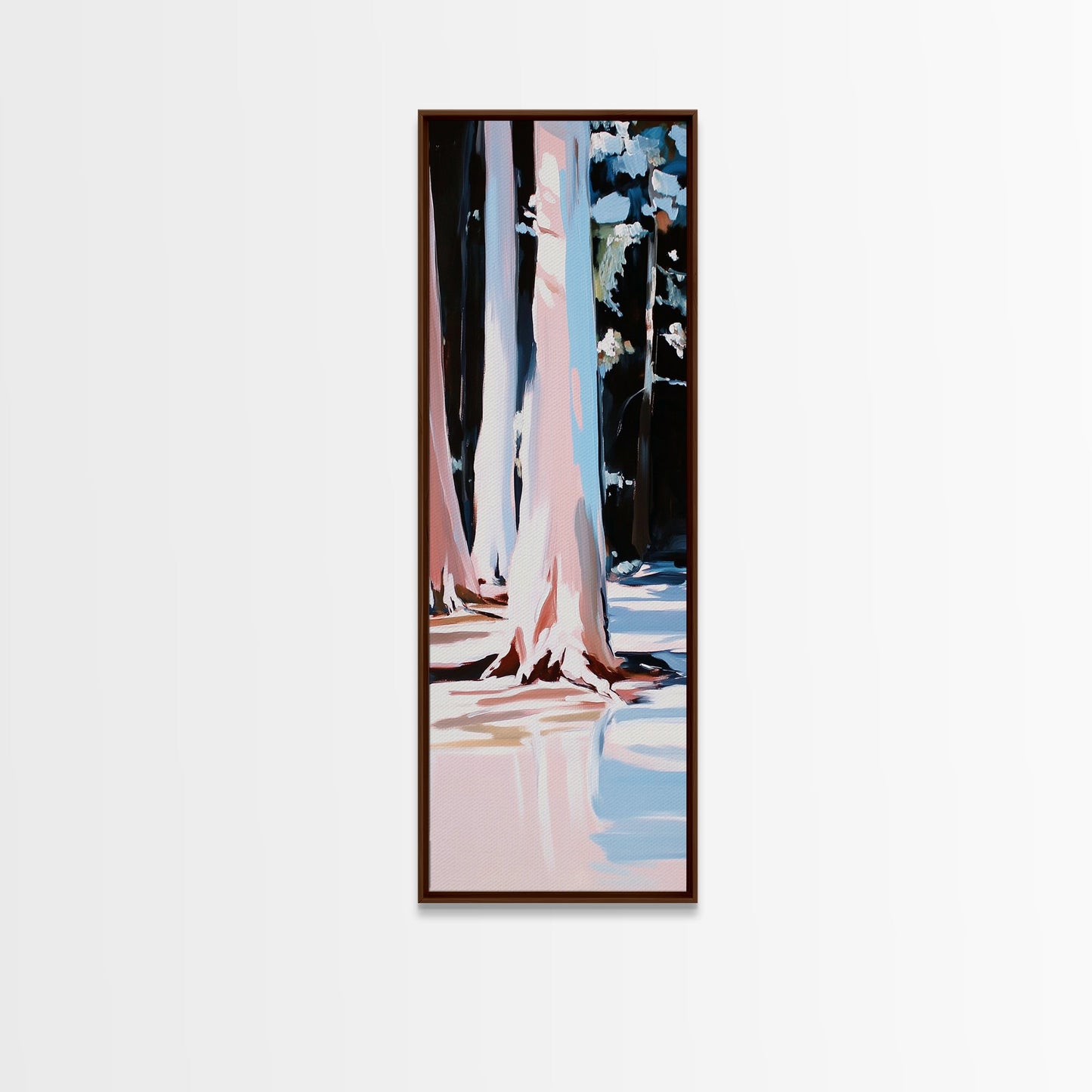 Winter Forest, Snowy Trees, Nature Wall Art, Framed Canvas Print, Minimalist Design, Living Room Decor, Cozy Winter Aesthetic