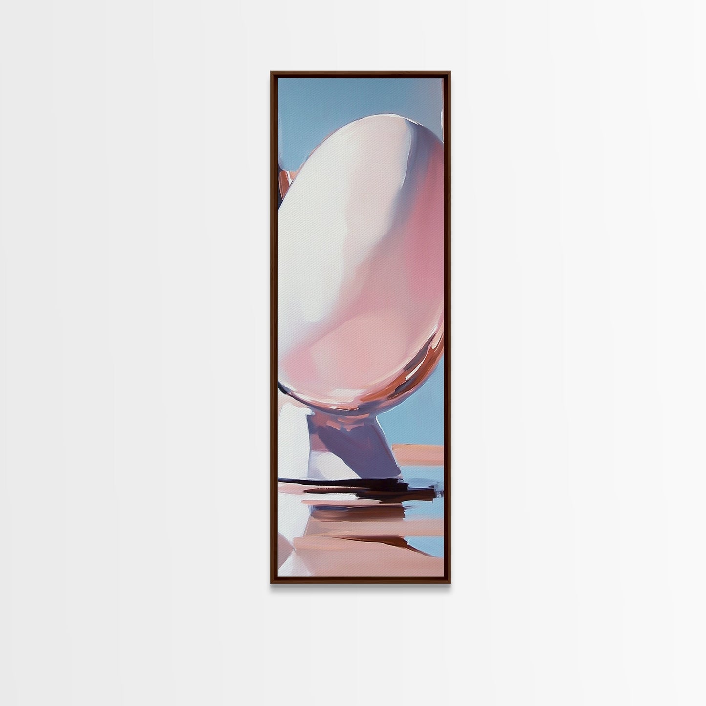 Abstract Reflection, Pink, Blue, Modern Art, Minimalist, Surrealist, Contemporary, Stylish, Bedroom, Framed Canvas Print