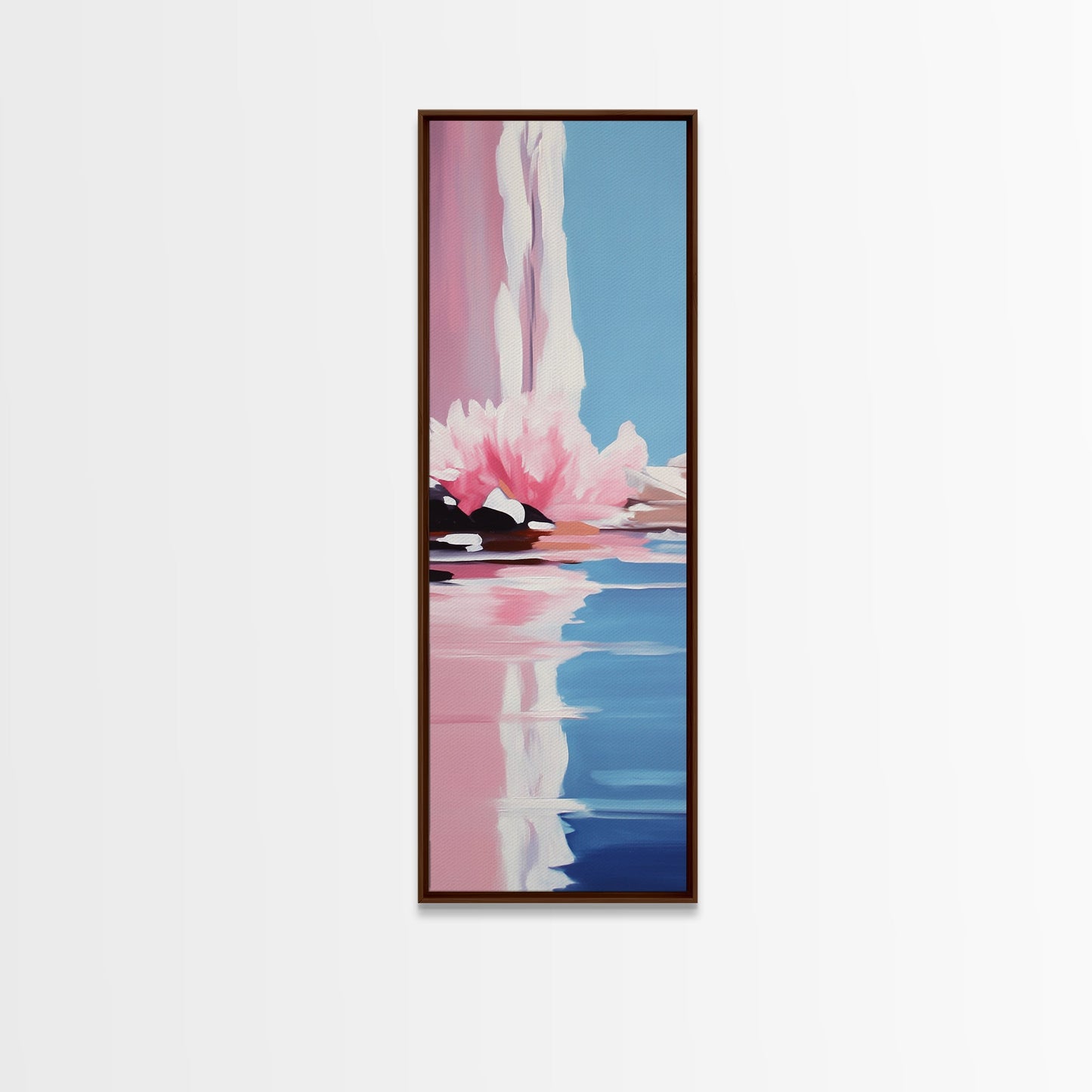 Abstract Reflection, Watercolor Aesthetic, Ocean Wall Art, Canvas Print, Modern Minimalism, Soft Tones, Living Room Art, Tranquil Home Decor