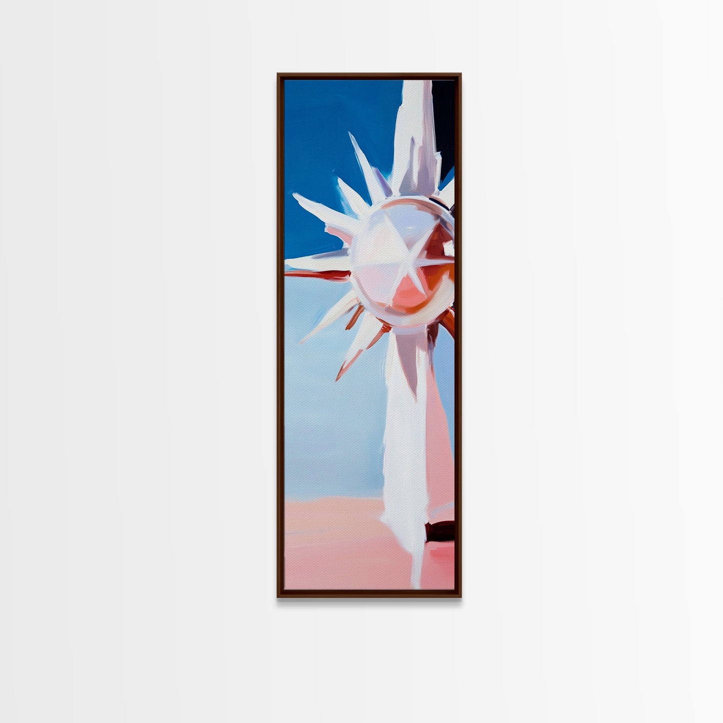 Sunburst Reflection, Abstract Sun, Pastel Art, Framed Canvas Print, Modern Wall Art, Minimalist Decor, Boho Sun Art, Entryway Wall Art