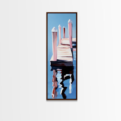Dock Reflection, Nautical Decor, Seaside Wall Art, Canvas Print, Minimalist Art, Coastal Aesthetic, Blue Wall Art, Modern Home Decor