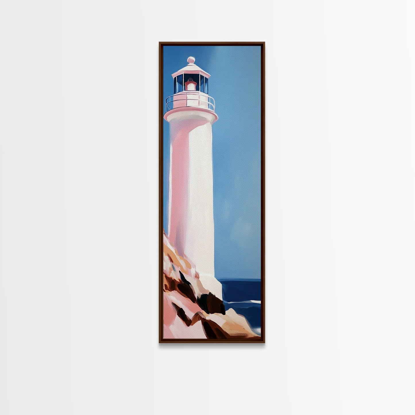 Lighthouse Serenity, Coastal Escape, Ocean Calm, Canvas Print, Nautical Wall Art, Minimalist Decor, Beach House Aesthetic, Office Art