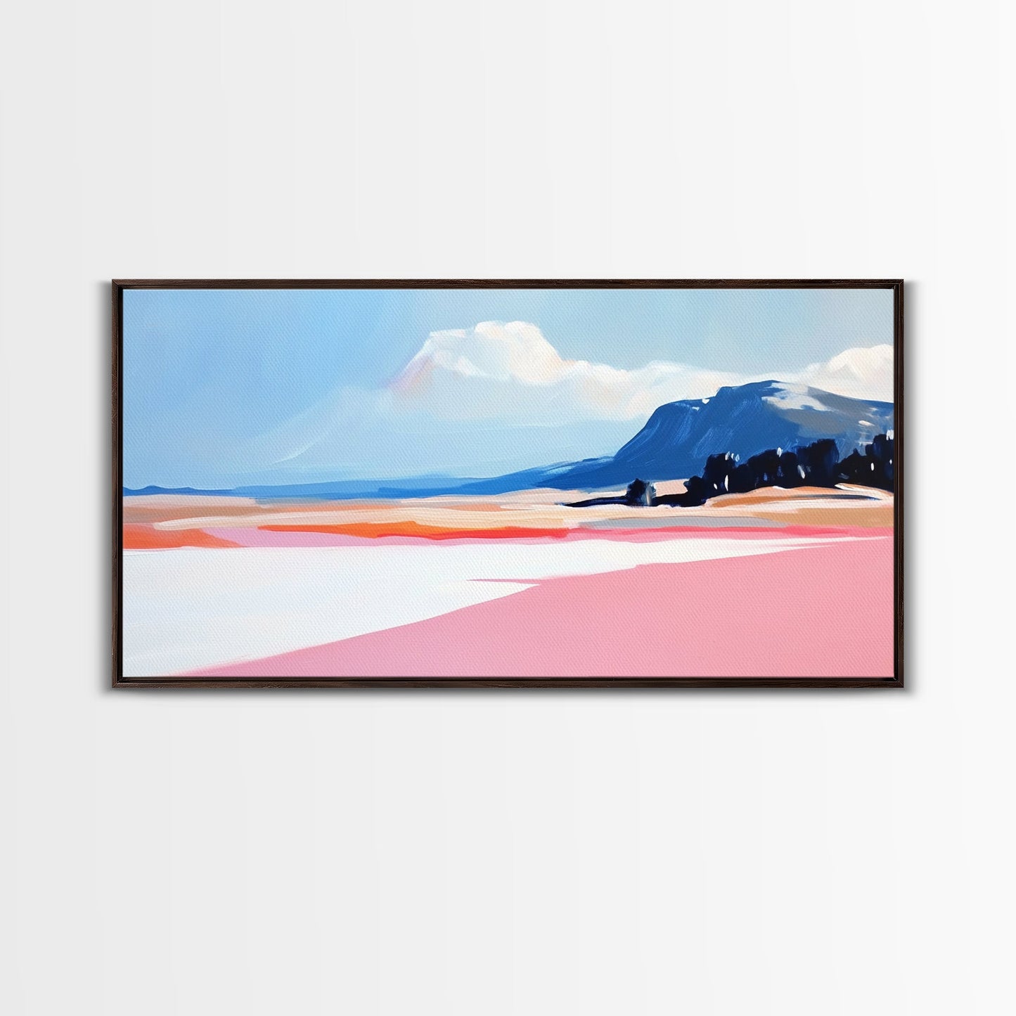 Mountain Horizon, Pastel Desert, Sunset Landscape, Canvas Print, Southwest Wall Art, Earth Tone Decor, Living Room Artwork, Scenic Painting