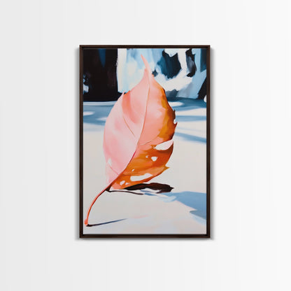 Autumn Leaf, Seasonal Art, Nature Wall Decor, Canvas Print, Fall Home Decor, Minimalist Artwork, Botanical Art, Bedroom Wall Art