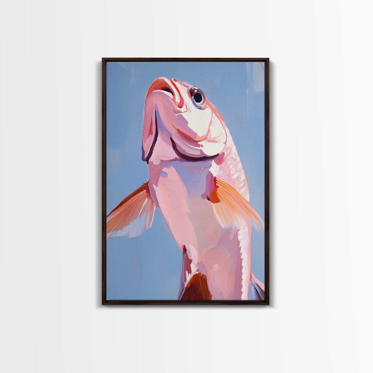 Redfish, Fishing Art, Coastal Decor, Nautical Wall Art, Framed Canvas Print, Beach House Art, Sport Fishing, Ocean Aesthetic