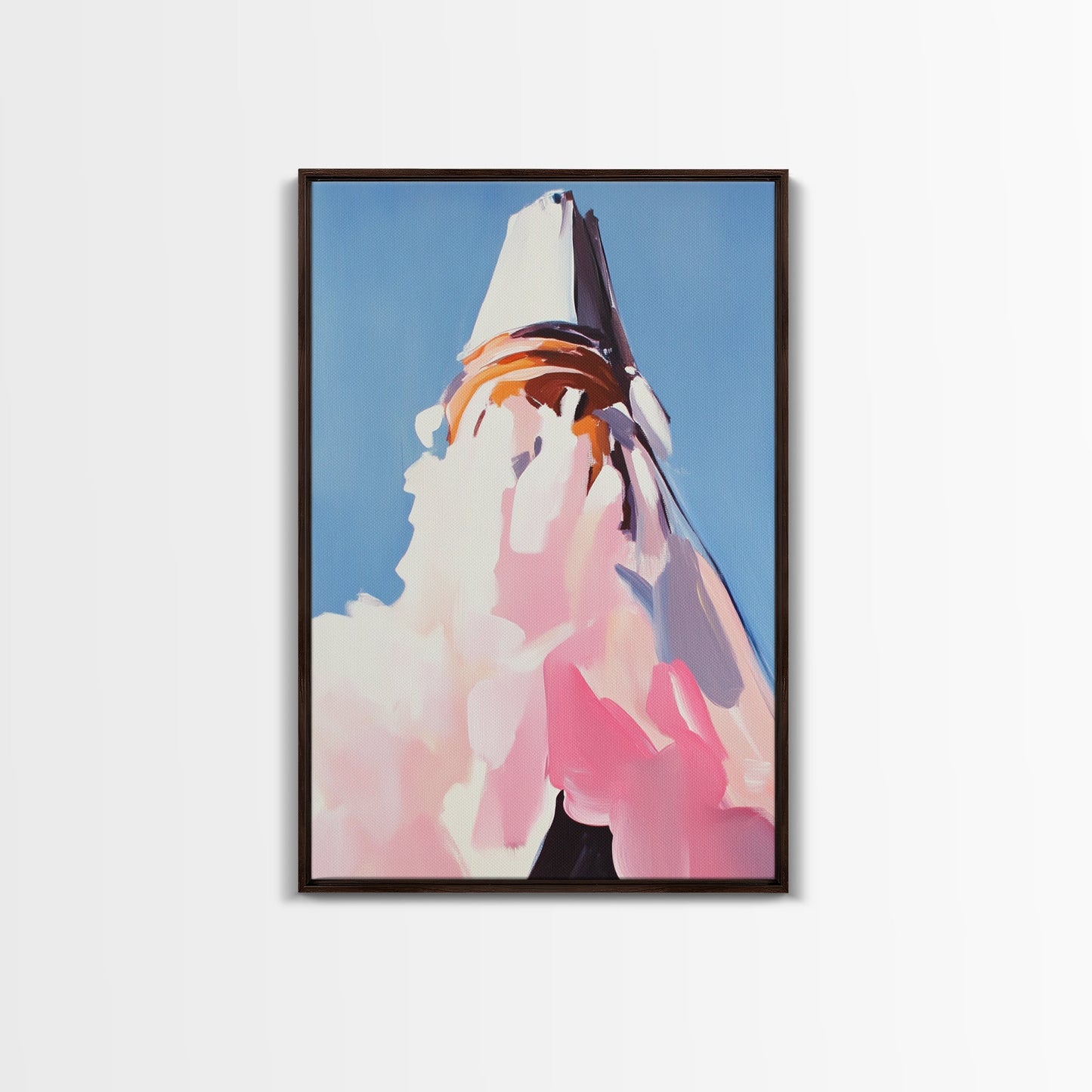 Mountain, Abstract Peak, Modern Landscape, Canvas Print, Blue Wall Art, Minimalist Nature Art, Neutral Wall Decor, Office Wall Art