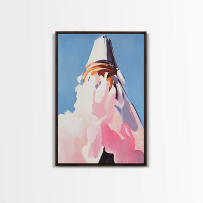 Mountain, Abstract Peak, Modern Landscape, Canvas Print, Blue Wall Art, Minimalist Nature Art, Neutral Wall Decor, Office Wall Art