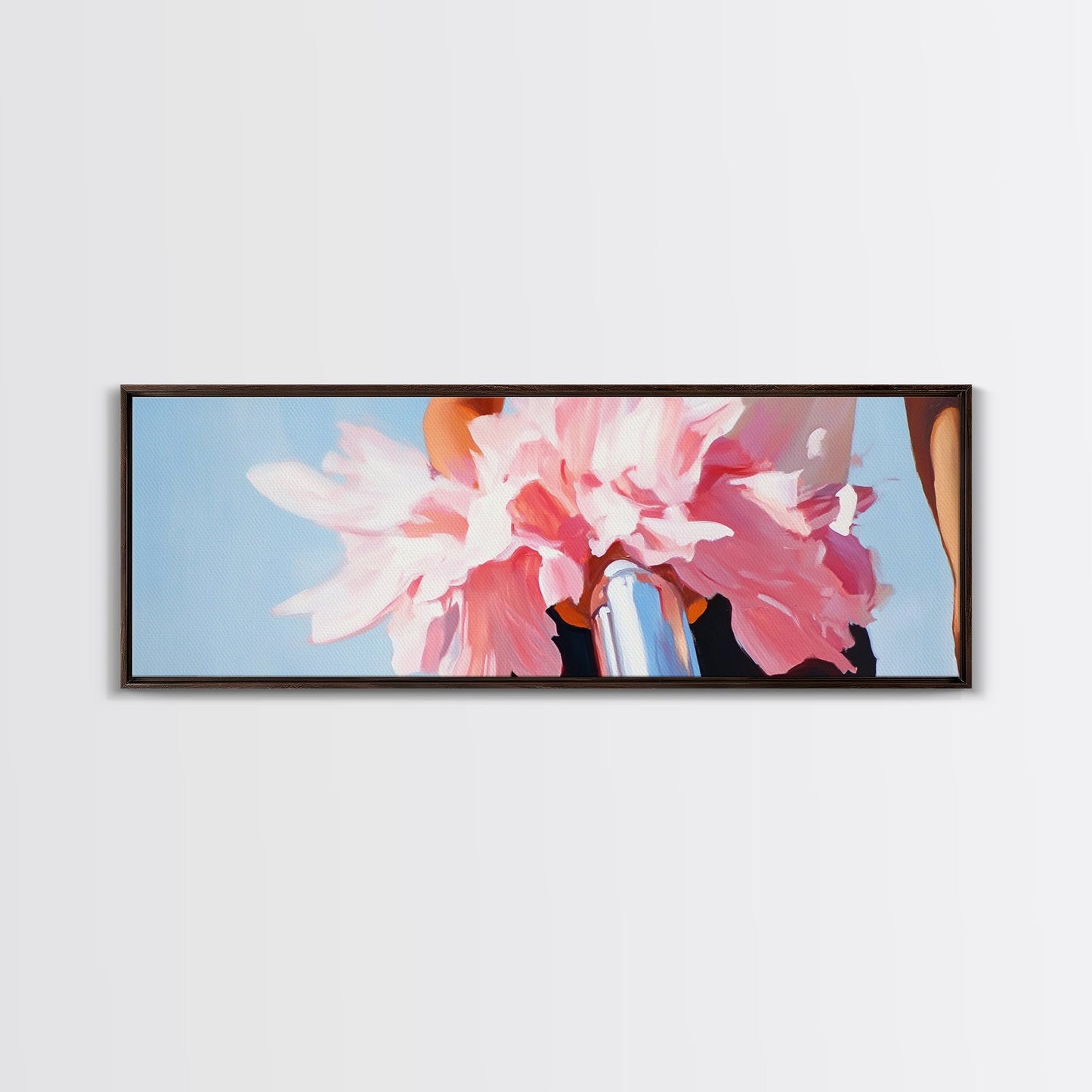 Flower Bicycle, Romantic Aesthetic, Feminine Wall Art, Soft Pastel Painting, Canvas Print, Bedroom Wall Art, French Chic Decor