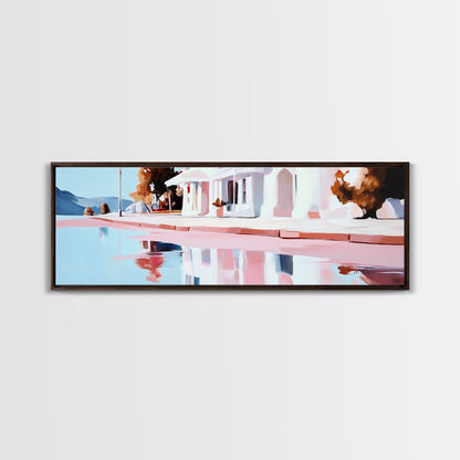 Lakeside House, Reflections, Peaceful Landscape, Canvas Print, Serene Wall Art, Modern Home Decor, Minimalist Artwork, Living Room Accent