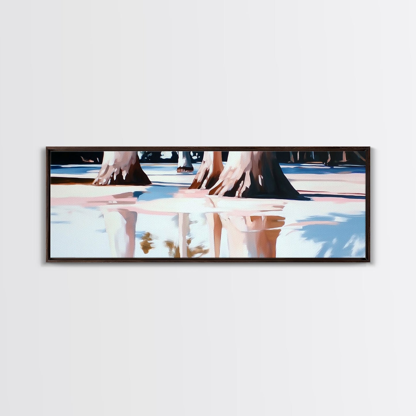 Tree Reflections, Water Reflection, Earthy Tones, Canvas Print, Minimalist Wall Art, Nature Inspired Decor, Modern Home Aesthetic