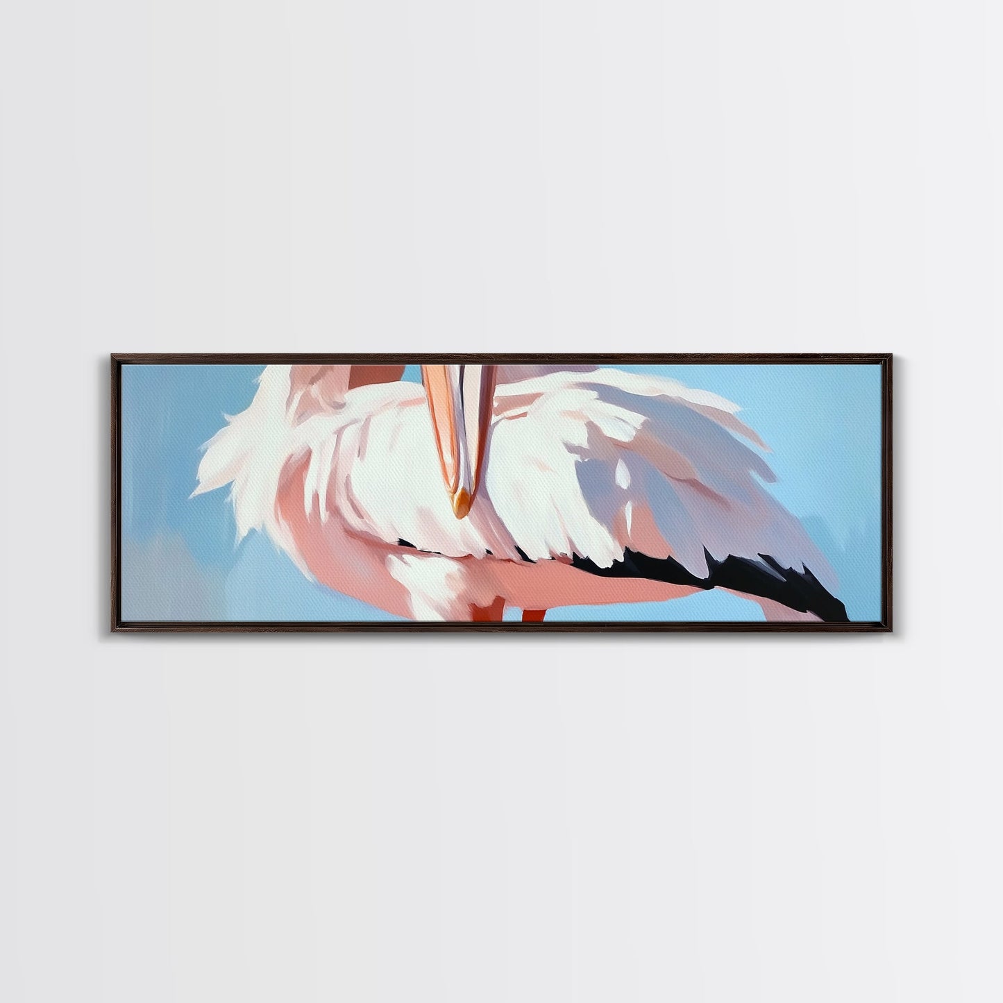 Pelican, Coastal, Bird, Canvas Print, Seaside Wall Art, Nautical Decor, Ocean Wildlife Art, Minimalist Beach House Artwork, Living Room Art