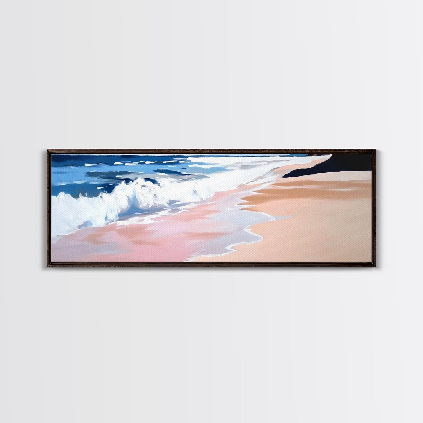 Tropical Shore, Waves Crashing, Serene Ocean, Coastal Canvas Print, Living Room Wall Art, Nautical Decor, Minimalist Beach Art