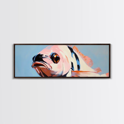 Vibrant Fish, Ocean Life, Marine Art, Framed Canvas Print, Coastal Wall Decor, Nautical Living Room Art, Tropical Fish Painting