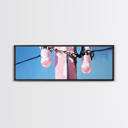 Power Pole Painting, Urban Wall Art, Modern Industrial Art, Blue Sky Print, Large Canvas Print, Minimalist Home Decor, Office Wall Art