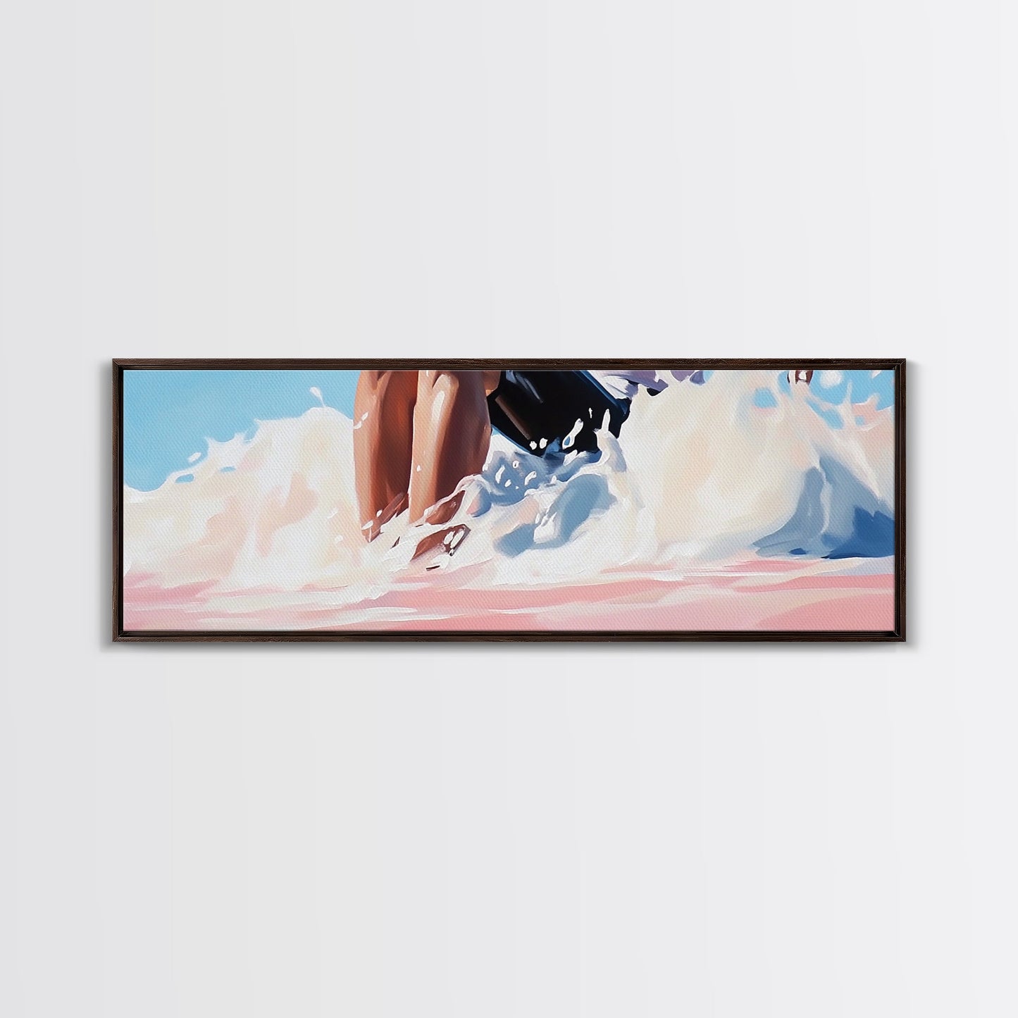 Ocean Waves, Coastal Art, Beach Vibes, Living Room Wall Art, Modern Seascape, Minimalist Art, Framed Canvas Print, Nautical Decor