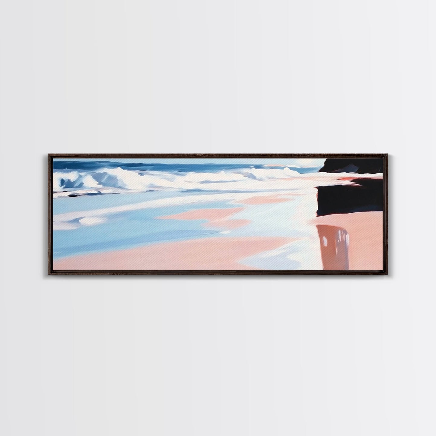 Ocean Waves, Coastal Wall Art, Beach House Decor, Framed Canvas Print, Relaxing Blue Tones, Nautical Aesthetic, Summer Art