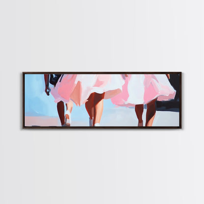 Pink Dresses, Ballet Art, Modern Feminine Decor, Canvas Print, Elegant Wall Art, Chic Minimalist Art, Aesthetic Bedroom Wall Art
