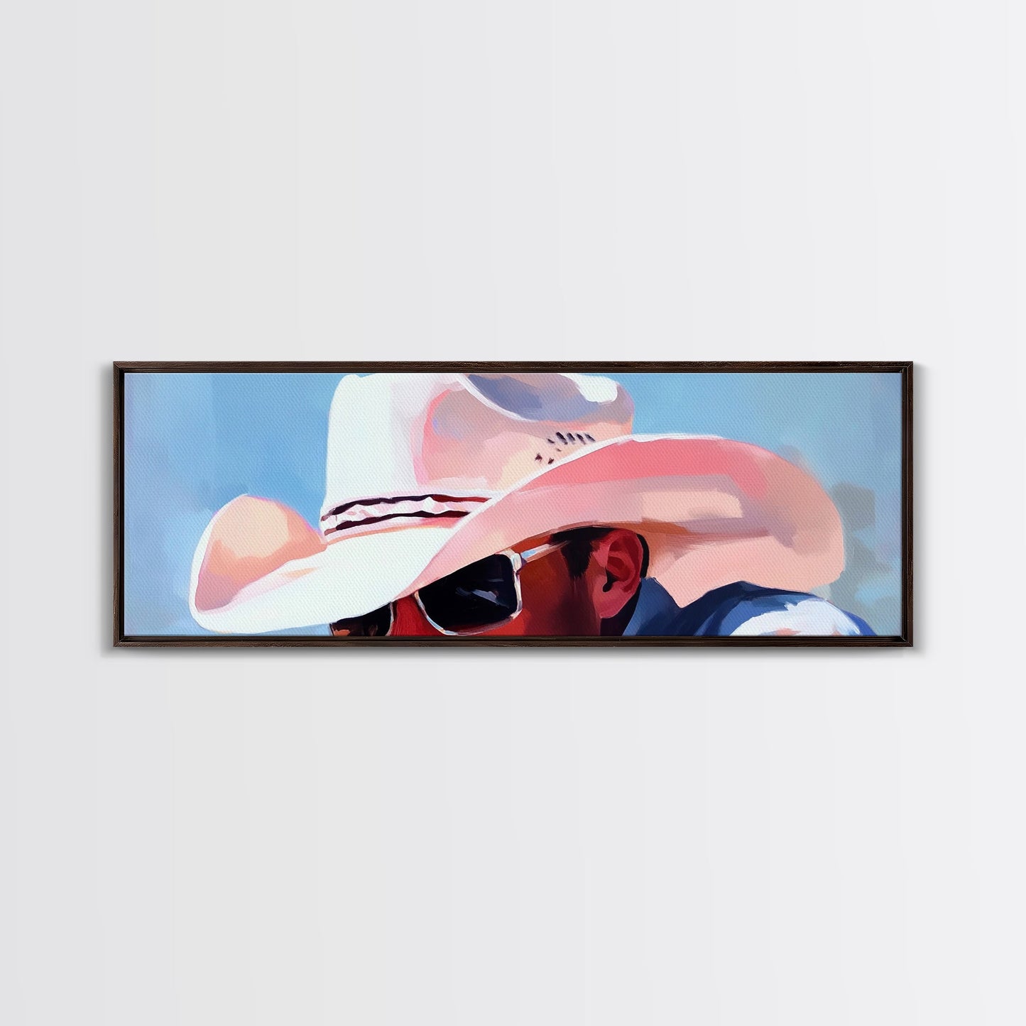 Cowboy Portrait, Western Aesthetic, Rustic Country Art, Canvas Print, Southern Style, Vintage Americana, Man Cave Wall Art