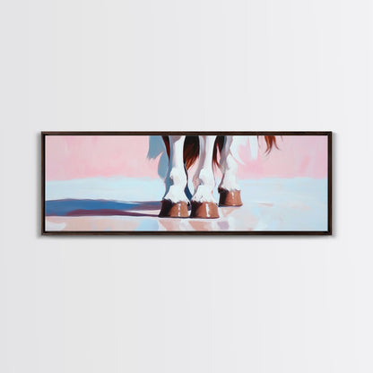 Horse Hooves, Western Equestrian Art, Rustic Farmhouse Decor, Framed Canvas Print, Country Style, Cowboy Aesthetic, Bedroom Wall Art