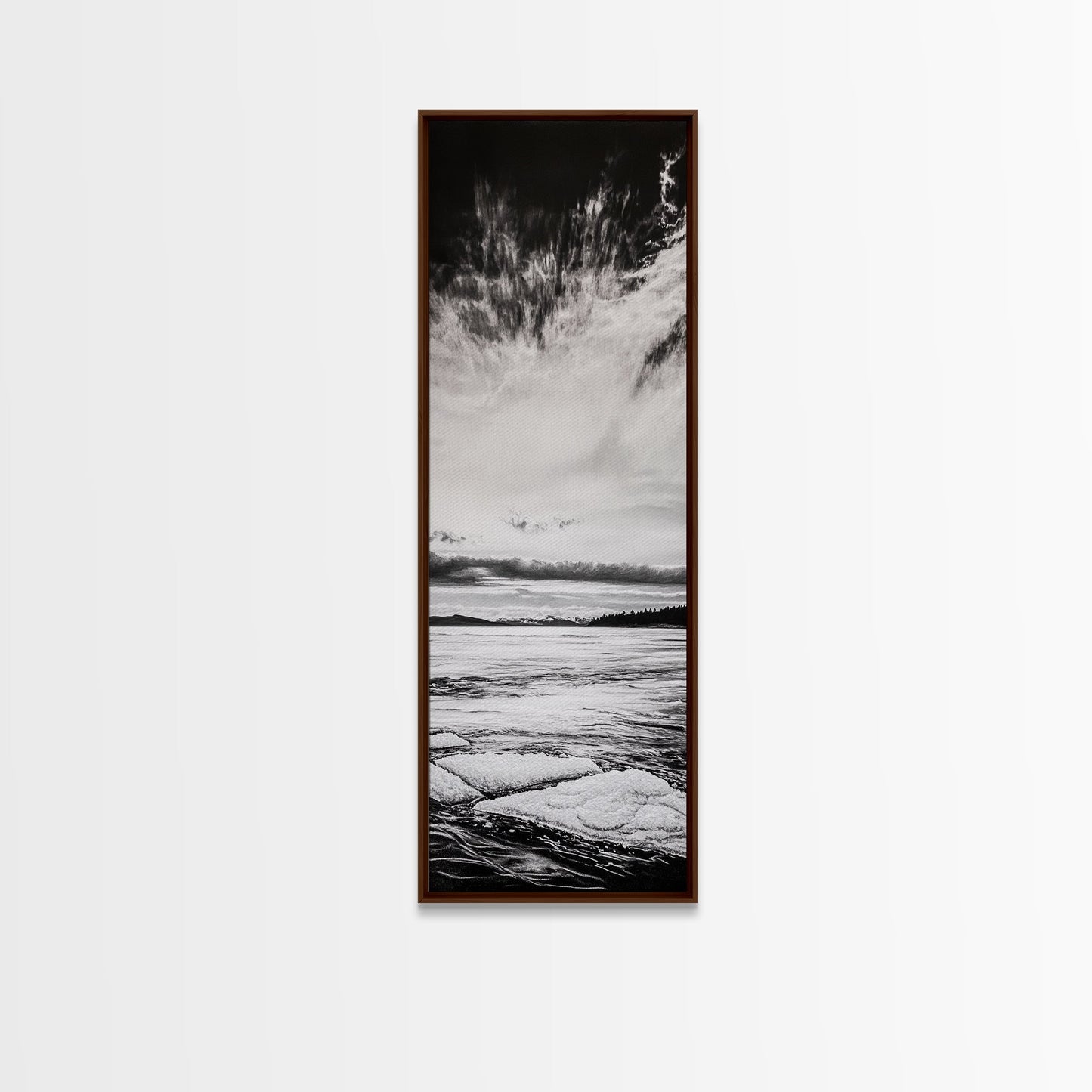 Monochrome Seascape, Minimalist Ocean Art, Black White Canvas Print, Coastal Home Decor, Large Wall Art, Beach Painting, Modern Artwork