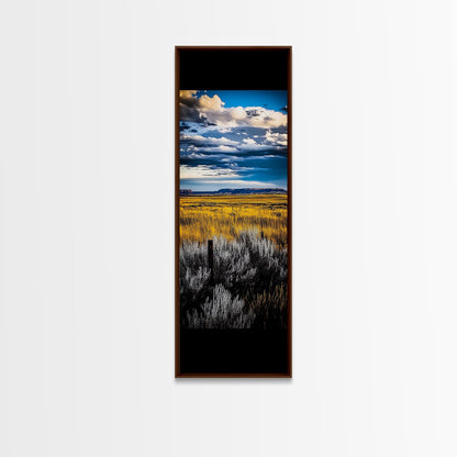 Open Prairie, Sunset Field, Vast Landscape Art, Western Home Decor, Framed Canvas Print, Large Wall Art, Rustic Farmhouse Art, Horizon View
