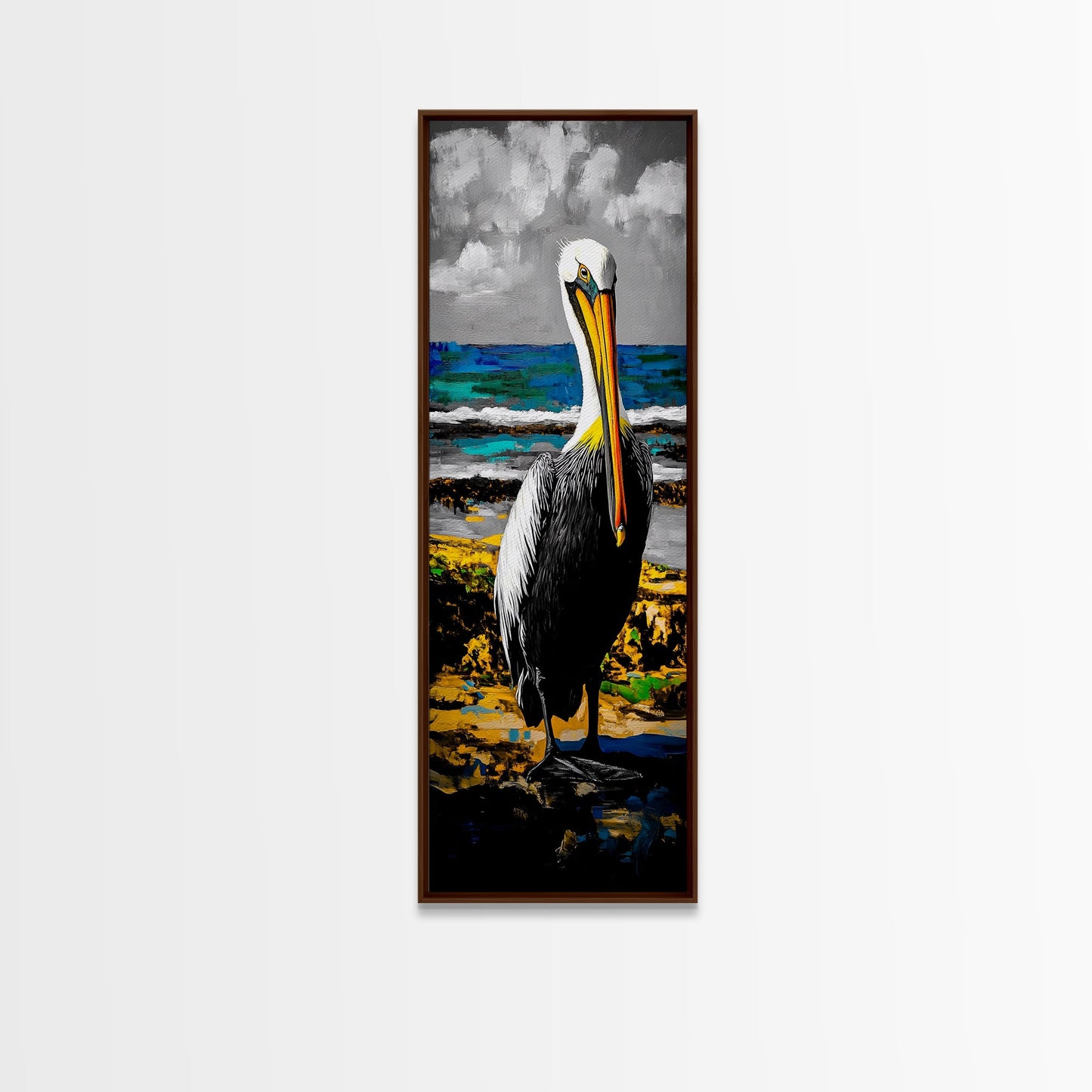 Pelican, Coastal Wall Art, Beach House Decor, Nautical Art, Ocean Animal Print, Wildlife Art, Tropical Home, Canvas Print