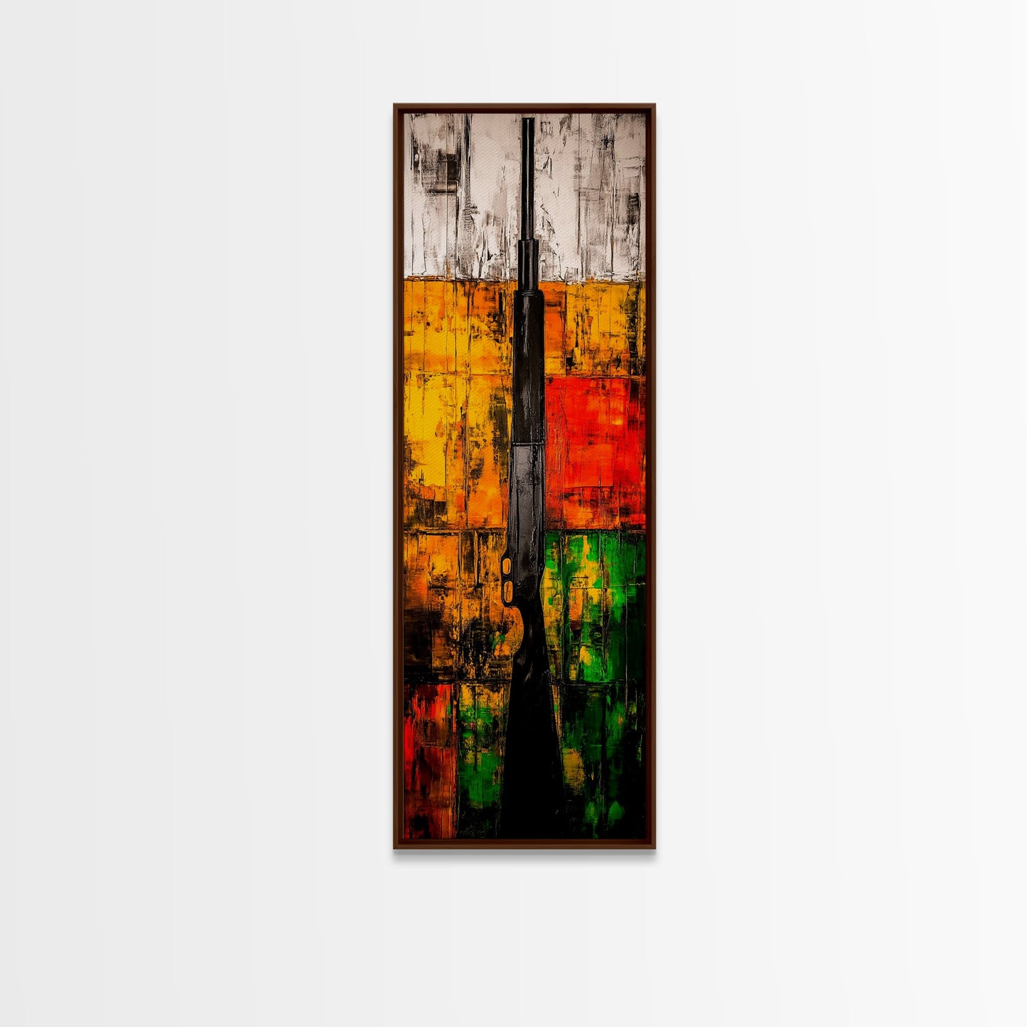 Shotgun Painting, Rustic Hunting, Framed Canvas Print, Man Cave Wall Art, Western Decor, Cabin Artwork, Bold Statement Piece