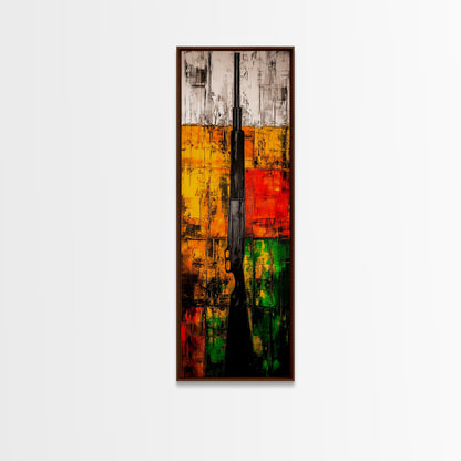 Shotgun Painting, Rustic Hunting, Framed Canvas Print, Man Cave Wall Art, Western Decor, Cabin Artwork, Bold Statement Piece